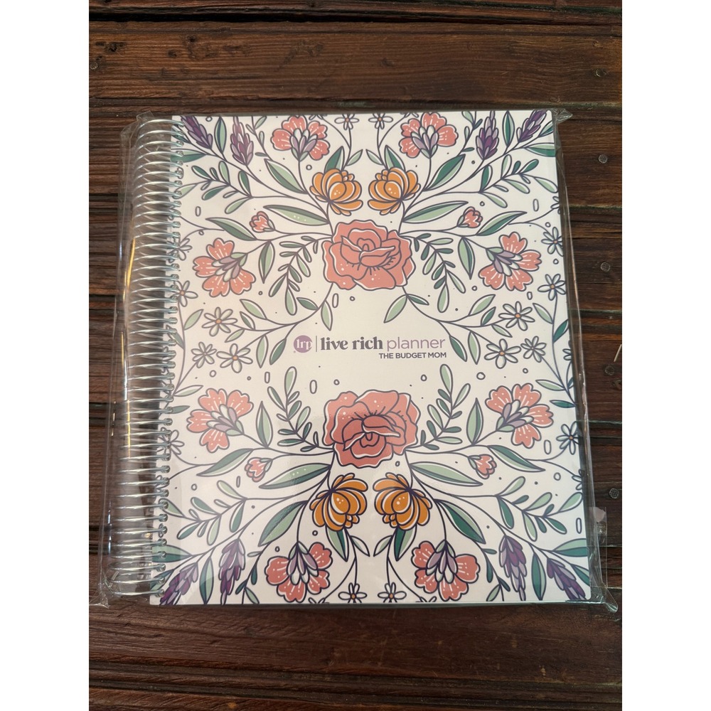The Budget Mom Live Rich Planner Undated Floral Spiral Budget Organizer New
